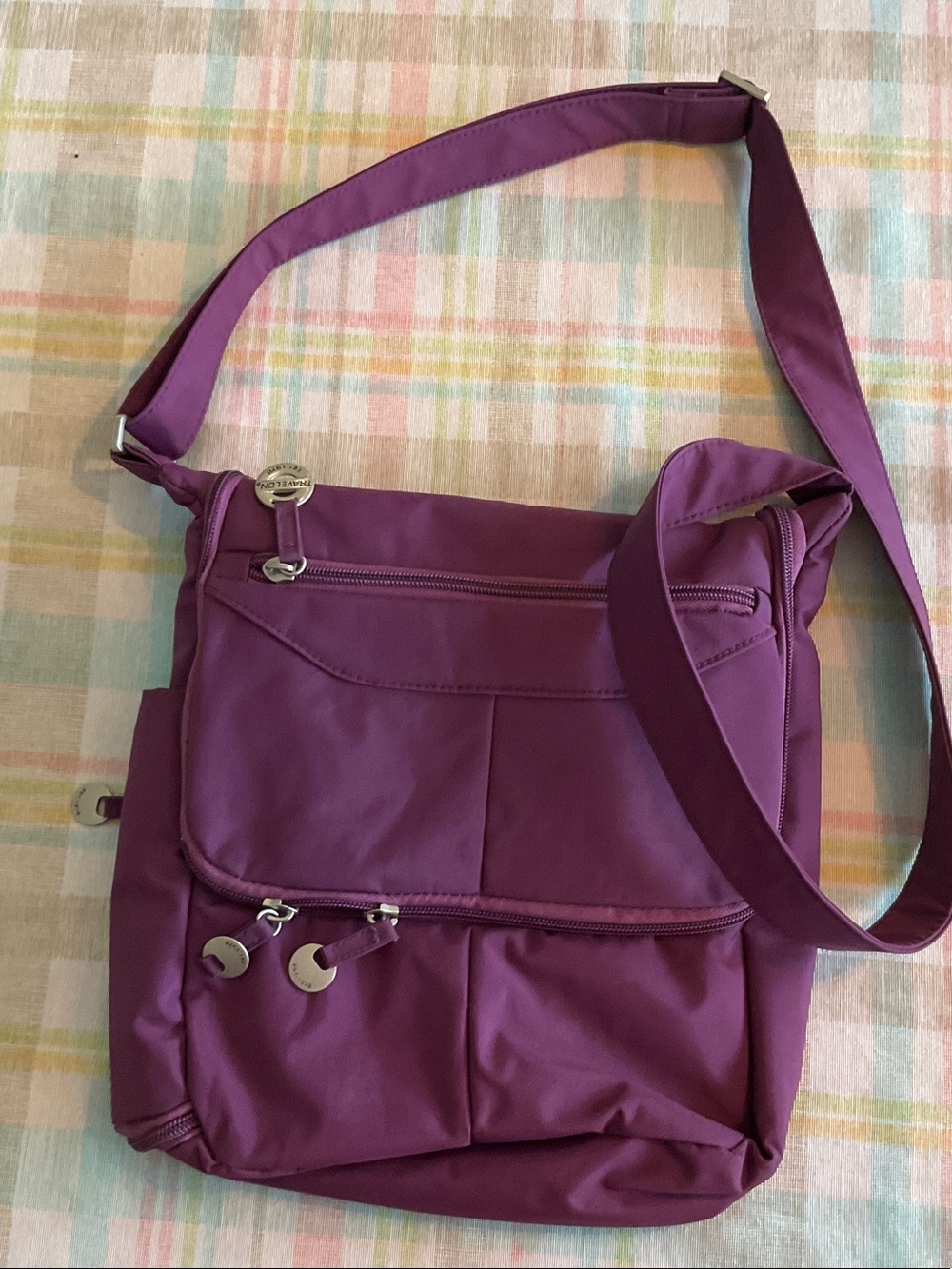 Travelon Purple Crossbody Anti-Theft Shoulder Bag